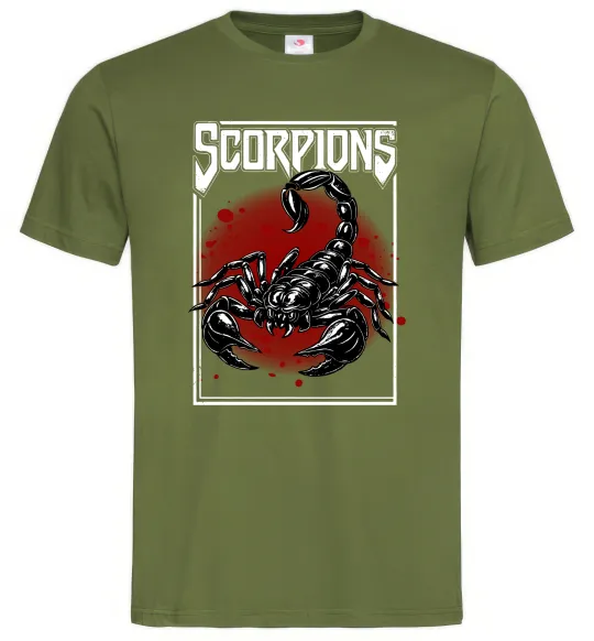 Мужская футболка Scorpions Оливковый фото