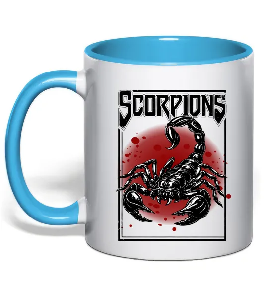 Чашка с цветной ручкой Scorpions Голубой фото
