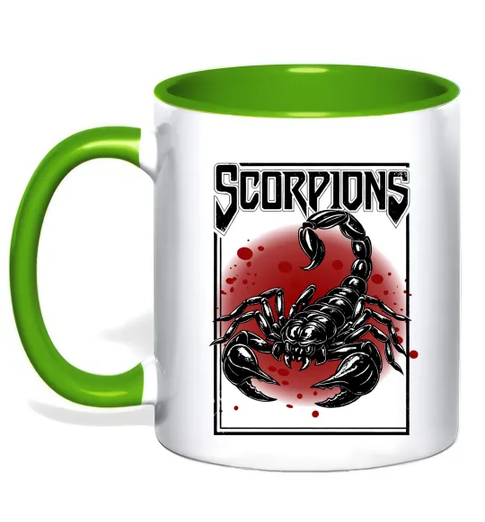 Чашка с цветной ручкой Scorpions Зеленый фото