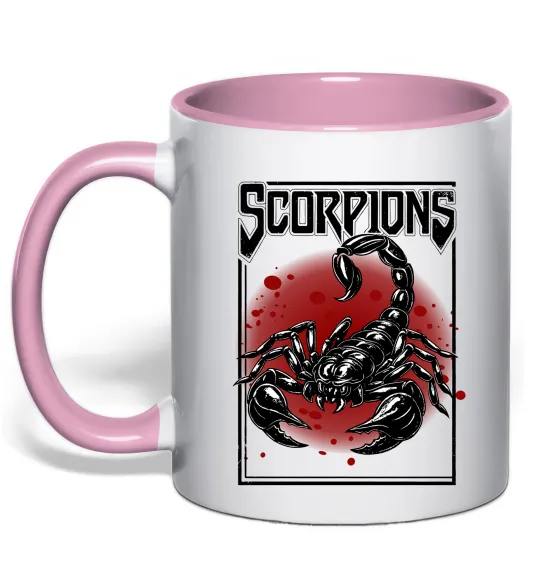 Чашка с цветной ручкой Scorpions Нежно розовый фото
