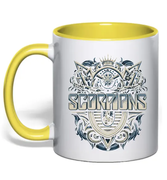 Чашка з кольоровою ручкою Scorpions art Сонячно жовтий фото