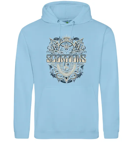 Мужская толстовка (худи) Scorpions art Голубой фото