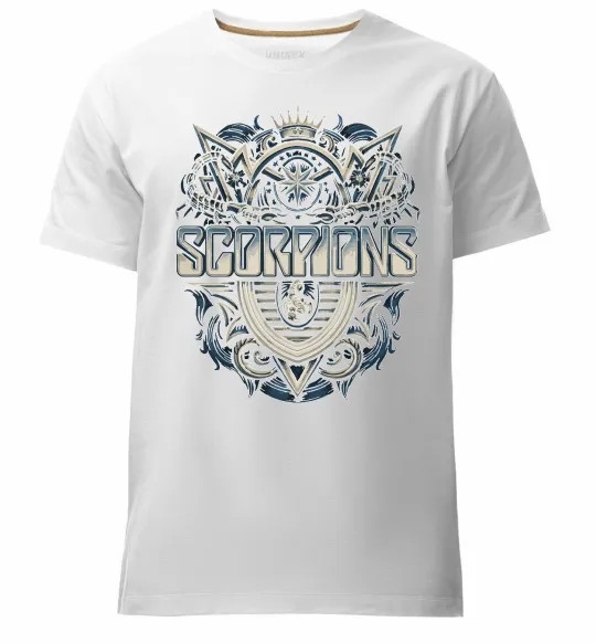 Чоловіча преміум футболка Scorpions art Білий фото