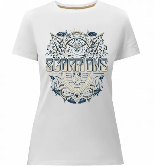 Жіноча преміум футболка Scorpions art Білий фото