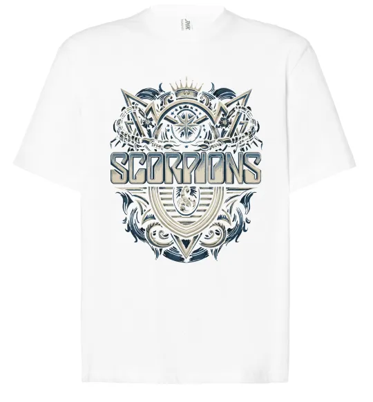 Футболка Оверсайз Scorpions art Белый фото