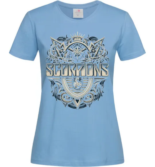 Жіноча футболка Scorpions art Блакитний фото