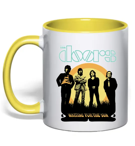 Чашка з кольоровою ручкою The Doors waiting for the sun Сонячно жовтий фото