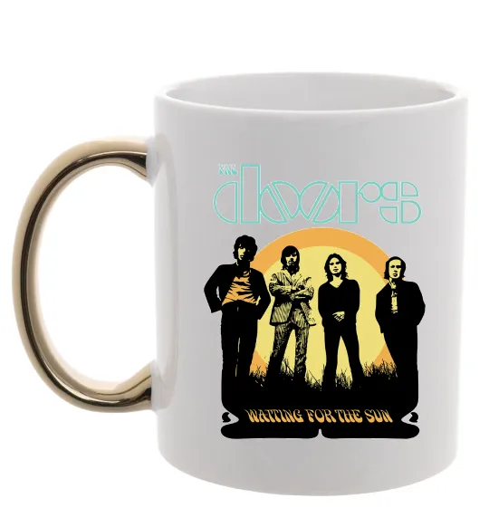 Чашка з кольоровою ручкою The Doors waiting for the sun Золото фото