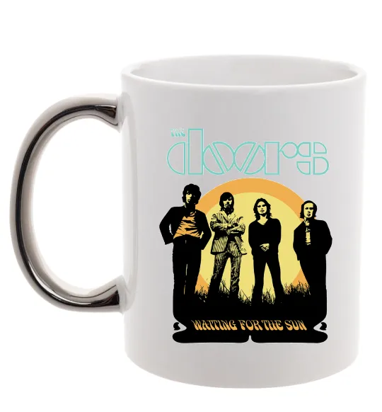 Чашка з кольоровою ручкою The Doors waiting for the sun Срібло фото
