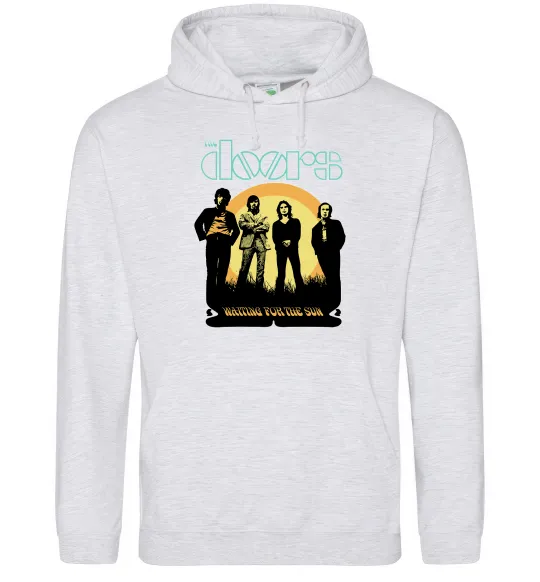 Мужская толстовка (худи) The Doors waiting for the sun Серый меланж фото