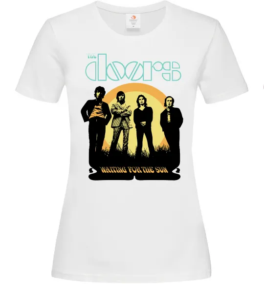 Женская футболка The Doors waiting for the sun Белый фото