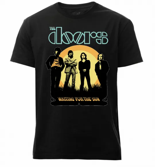 Чоловіча преміум футболка The Doors waiting for the sun Чорний фото