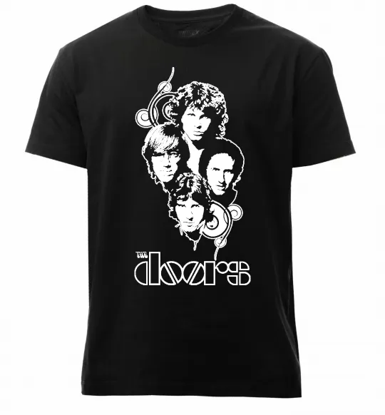 Чоловіча преміум футболка The Doors band Чорний фото