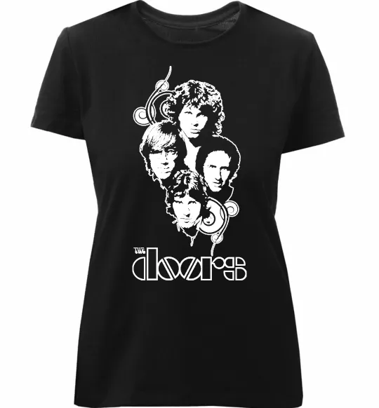 Жіноча преміум футболка The Doors band Чорний фото