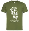 Мужская футболка The Doors band Оливковый фото