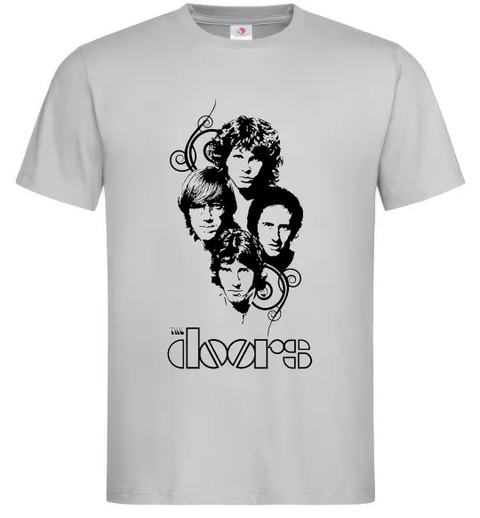 Мужская футболка The Doors band Серый фото