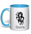 Чашка з кольоровою ручкою The Doors band Блакитний фото