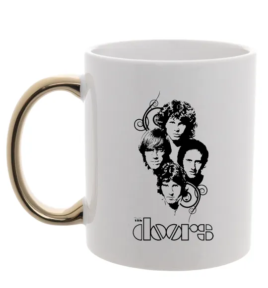 Чашка з кольоровою ручкою The Doors band Золото фото