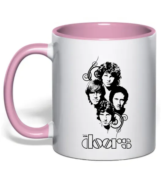 Чашка з кольоровою ручкою The Doors band Ніжно рожевий фото