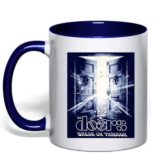 Чашка з кольоровою ручкою The Doors break on through Глибокий темно-синій фото