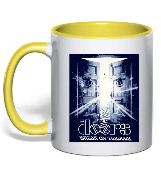 Чашка с цветной ручкой The Doors break on through Лимонный фото