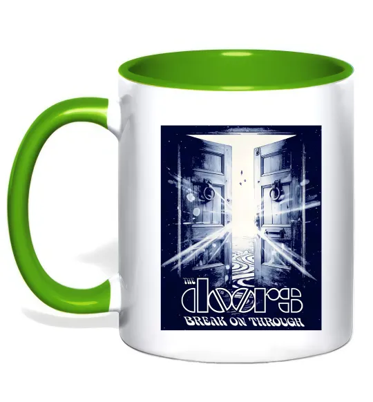 Чашка с цветной ручкой The Doors break on through Лаймовый фото