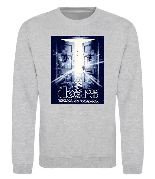 Свитшот The Doors break on through Серый меланж фото