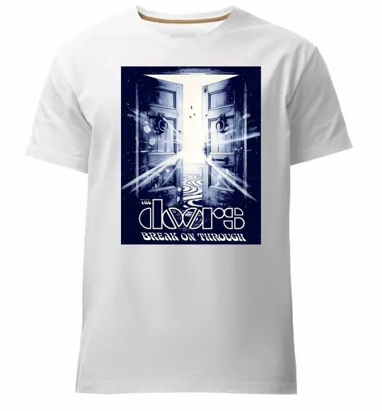 Мужская премиум футболка The Doors break on through Белый фото