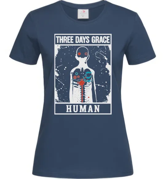Жіноча футболка Three days grace Human Темно-синій фото