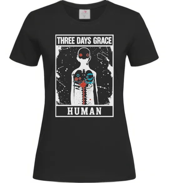 Жіноча футболка Three days grace Human Чорний фото