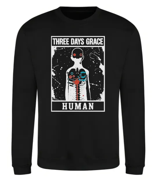 Світшот Three days grace Human Чорний фото