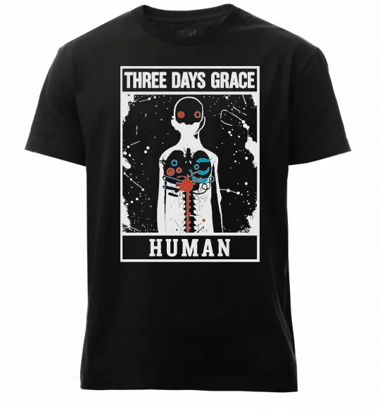 Чоловіча преміум футболка Three days grace Human Чорний фото