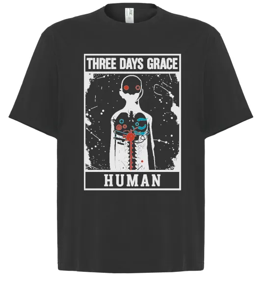 Футболка Оверсайз Three days grace Human Чорний фото