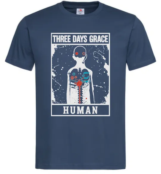 Чоловіча футболка Three days grace Human Темно-синій фото