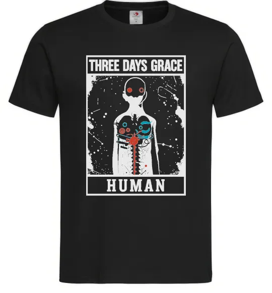 Чоловіча футболка Three days grace Human Чорний фото