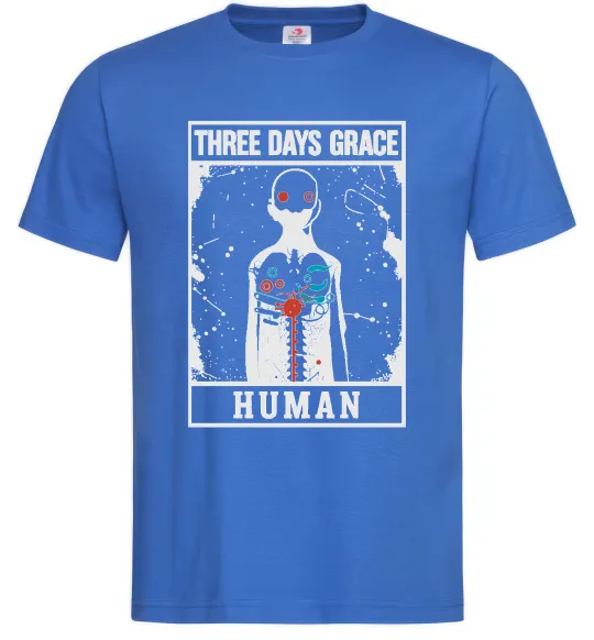 Чоловіча футболка Three days grace Human Яскраво-синій фото