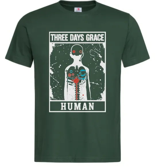 Чоловіча футболка Three days grace Human Темно-зелений фото