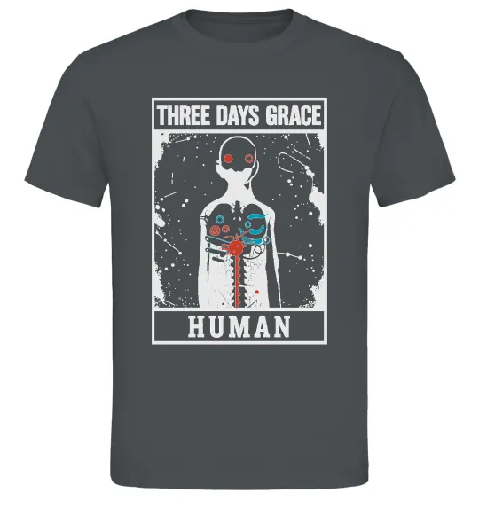 Чоловіча футболка Three days grace Human Графіт фото