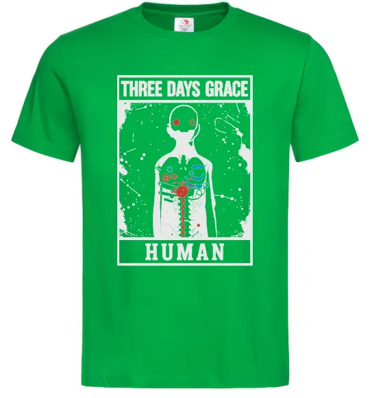 Чоловіча футболка Three days grace Human Зелений фото