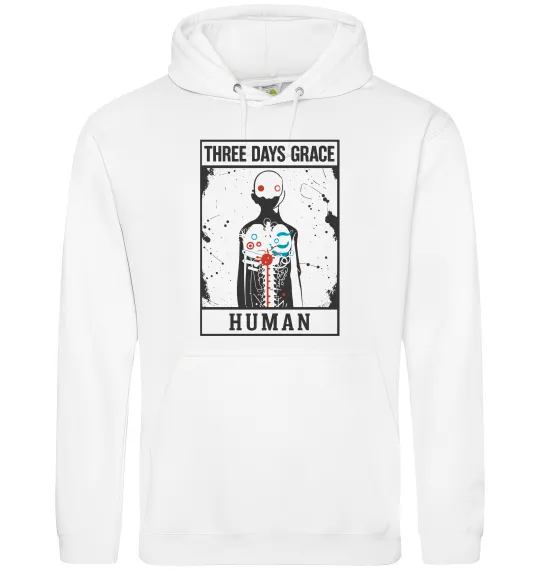 Чоловіча толстовка (худі) Three days grace Human Білий фото