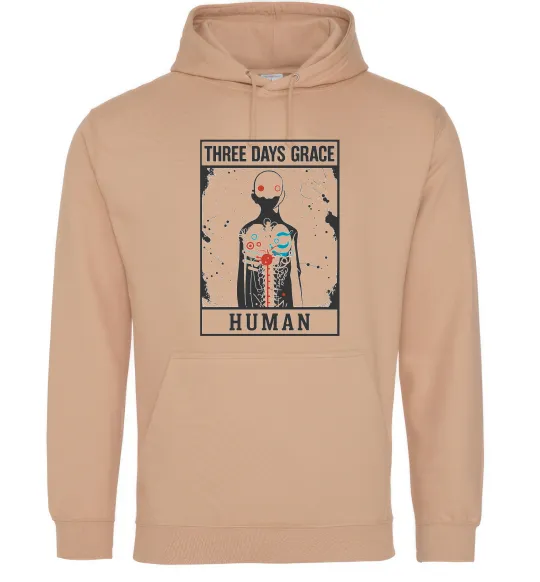 Чоловіча толстовка (худі) Three days grace Human Пісочний фото