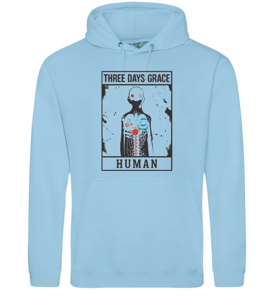 Женская толстовка (худи) Three days grace Human Голубой фото