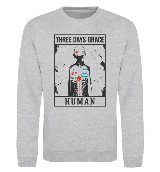 Свитшот Three days grace Human Серый меланж фото