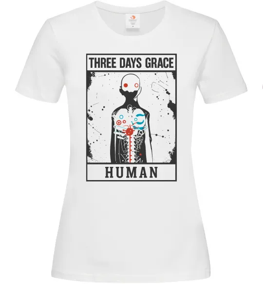 Жіноча футболка Three days grace Human Білий фото