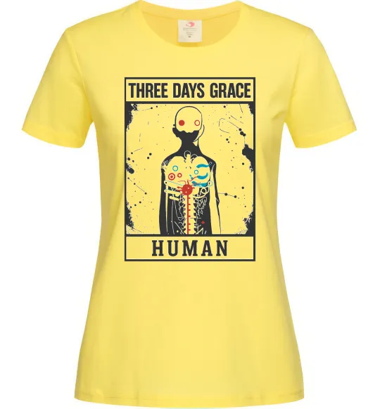 Жіноча футболка Three days grace Human Лимонний фото