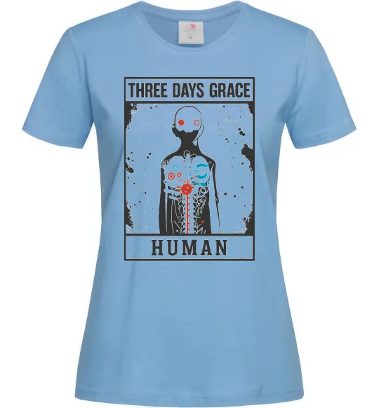 Жіноча футболка Three days grace Human Блакитний фото