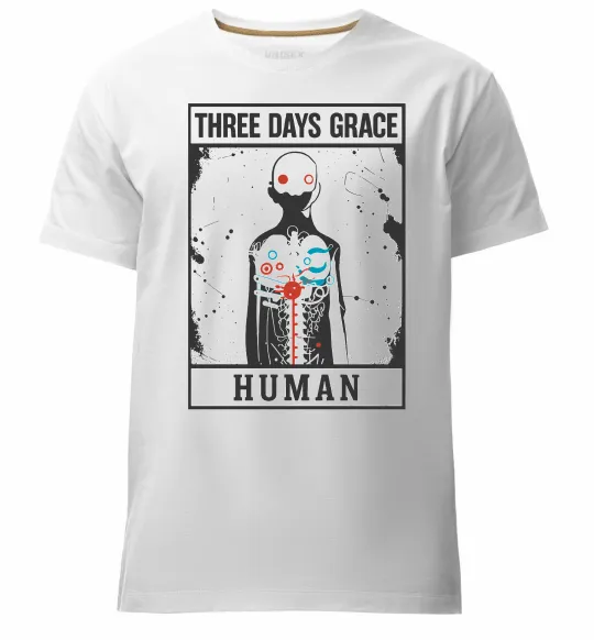 Чоловіча преміум футболка Three days grace Human Білий фото