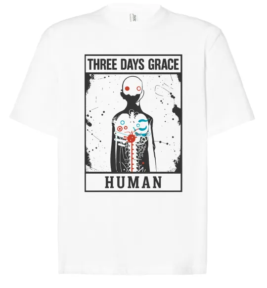 Футболка Оверсайз Three days grace Human Білий фото