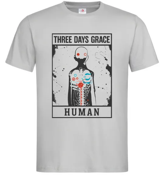 Чоловіча футболка Three days grace Human Сірий фото