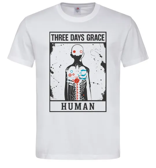 Чоловіча футболка Three days grace Human Білий фото